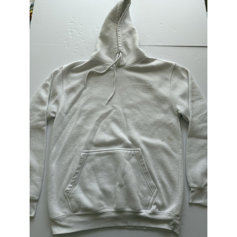 Eighty Eight Men XL Hoodie White LA City of Angels Japanese Graphic NEW Flawed